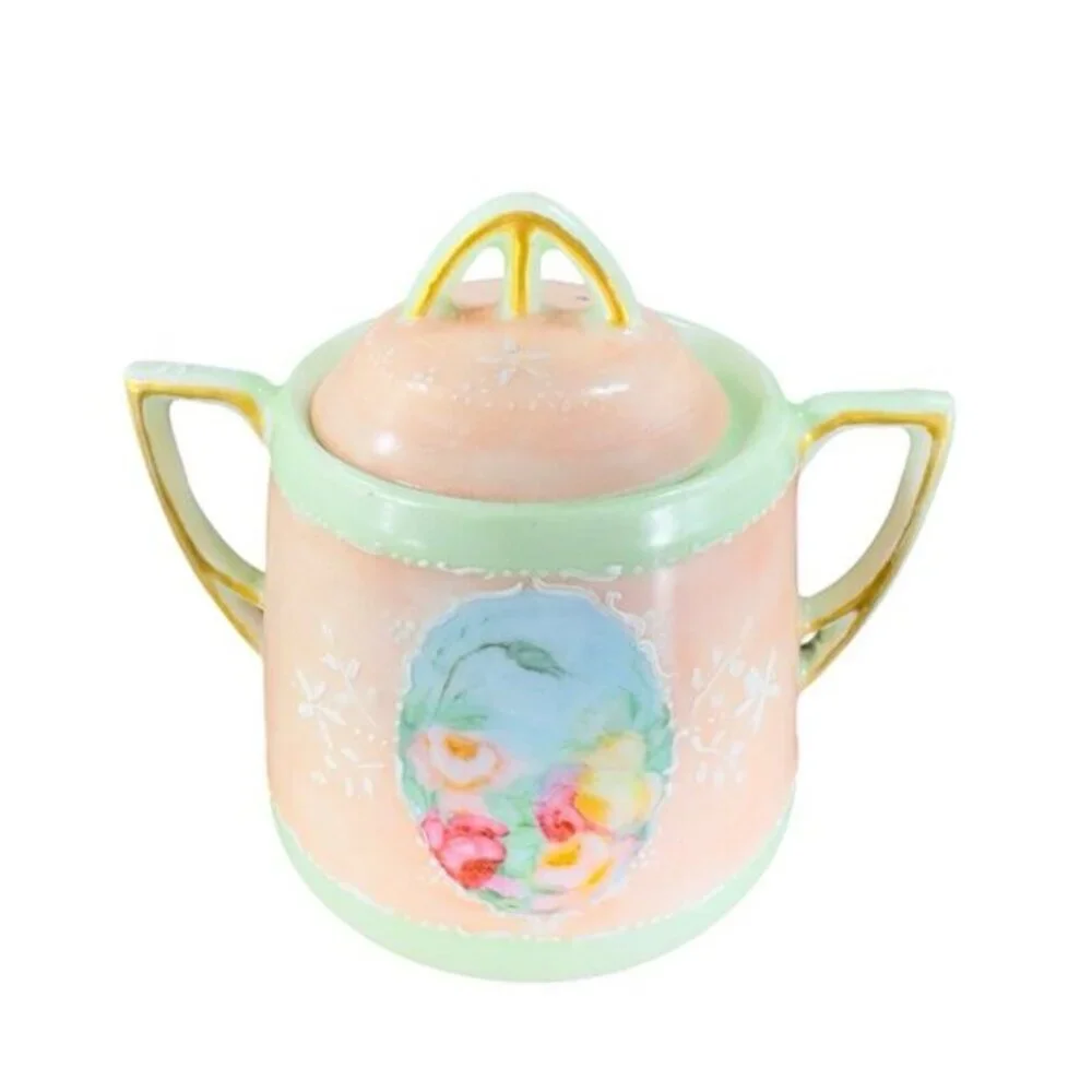 Antique CT Altwasser Silesia Hand Painted Porcelain Sugar Creamer Plate‎ Set 3